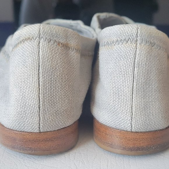 Chanel Grey Canvas and Python Trim Cap Toe Scrunch Flats Size 38 - Picture 4 of 7